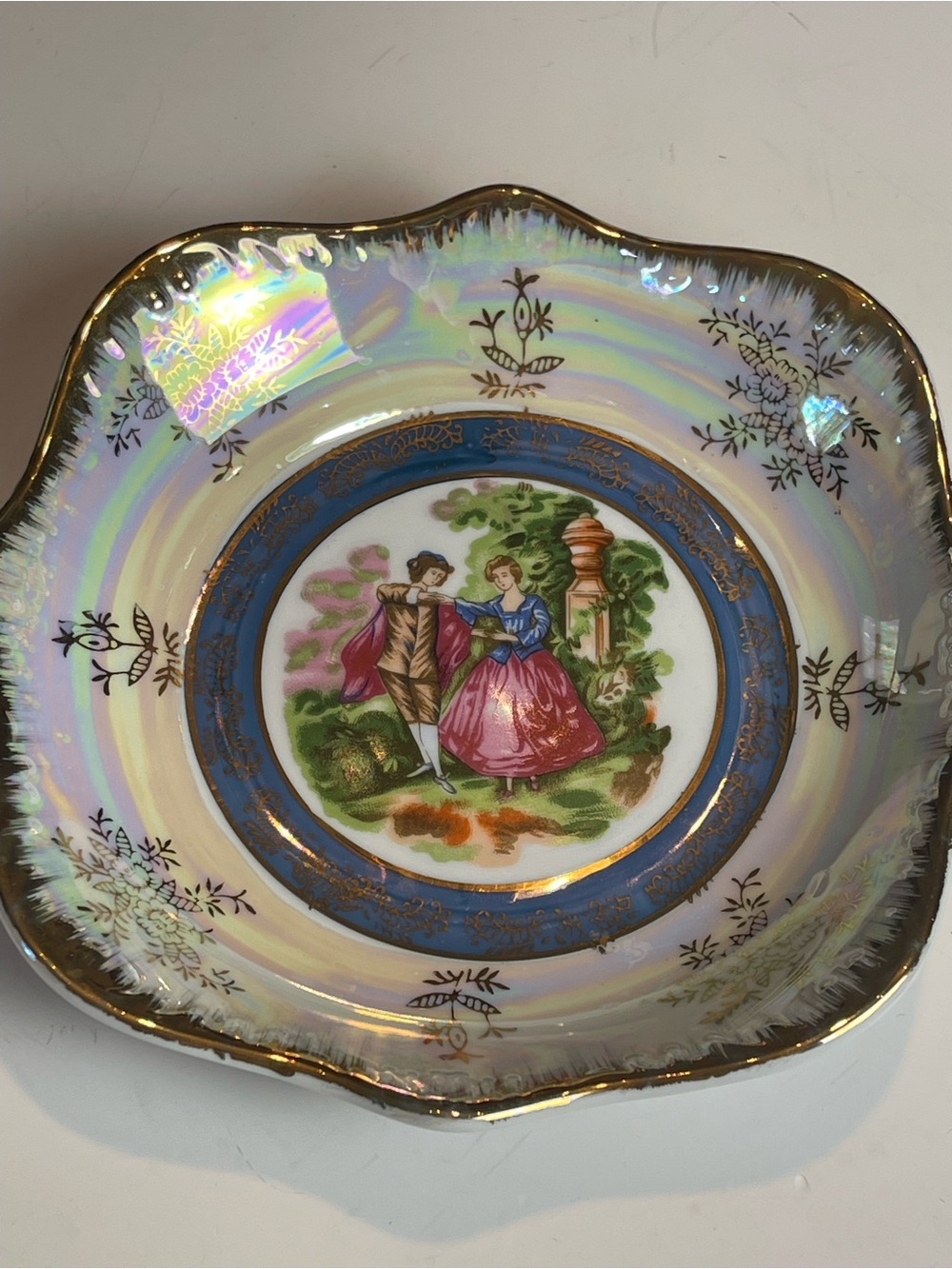 Empress by Mandil Japan Vintage Porcelain Trinket Dish Catchall Rococo Art